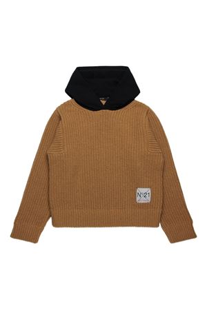 felpa in lana marrone N°21 KIDS | N2108LN04530N720